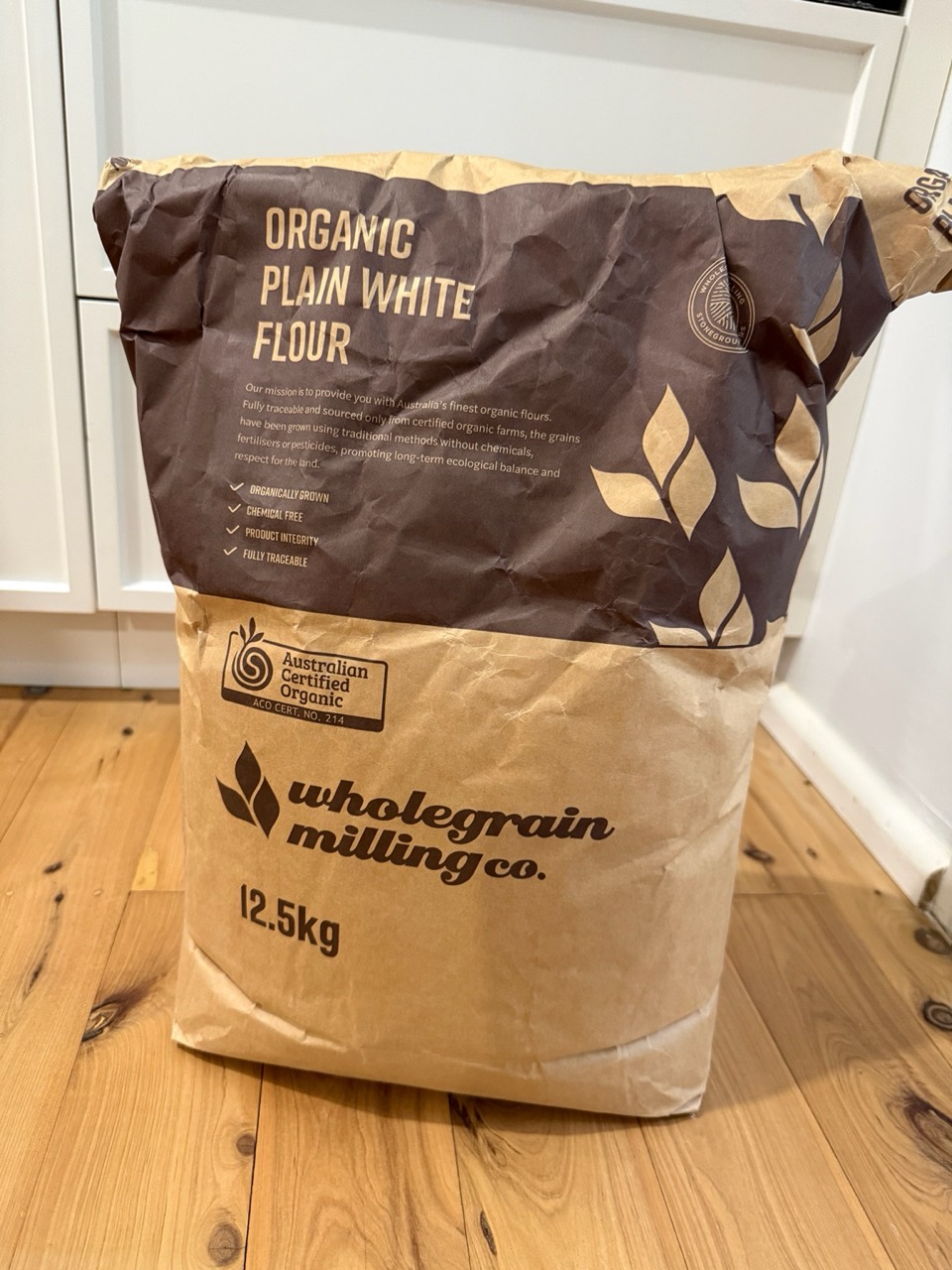 Wholegrain Milling Co. organic plain white flour with Australian Certified Organic label